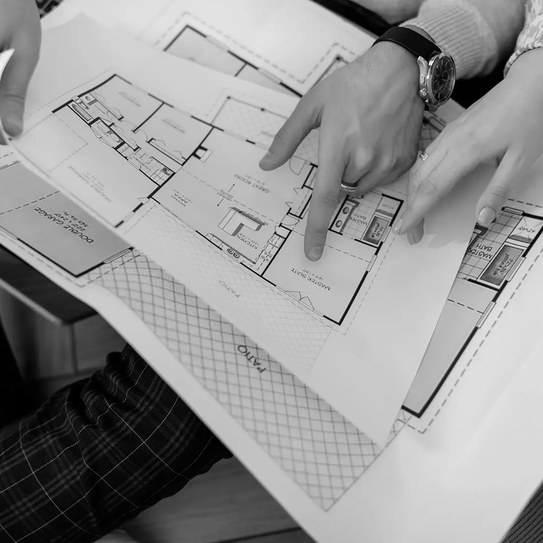 Reviewing development plans with the Alexander & Harvey team